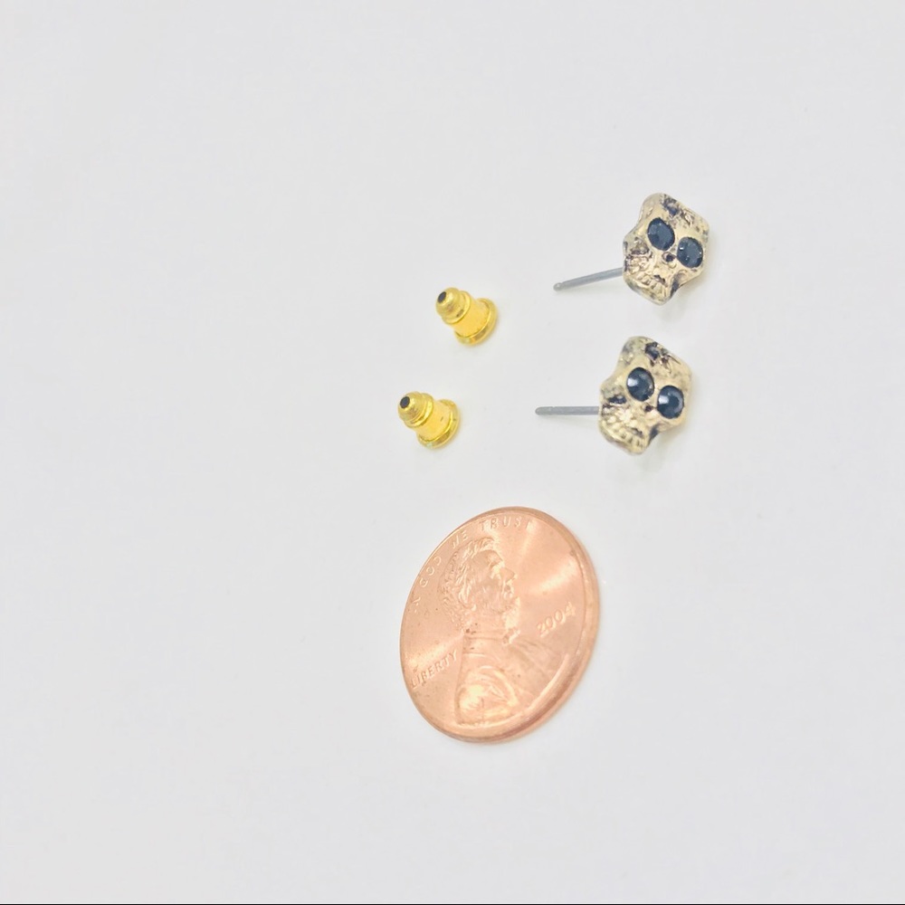 Brass skull earrings are perfect for Halloween